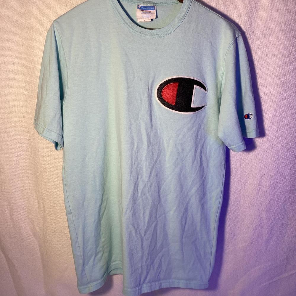 Champion Men Short Sleeve Blue Medium